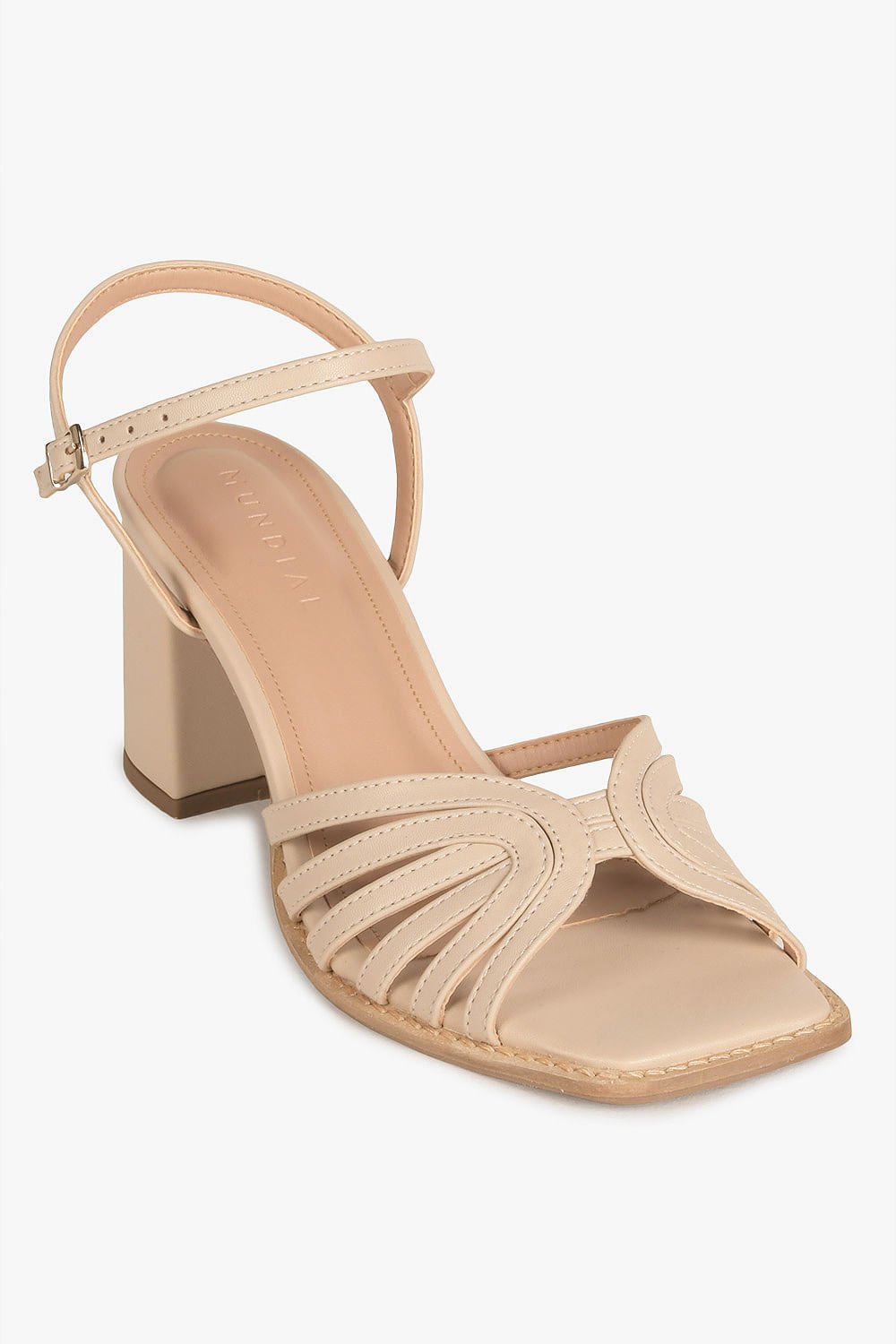 Sandália Feminina Salto Alto Mundial Green Bege 4