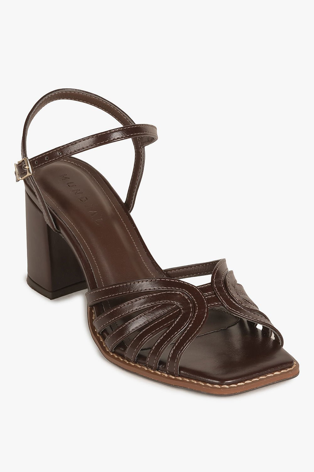 Sandália Feminina Salto Alto Mundial Green Café 4