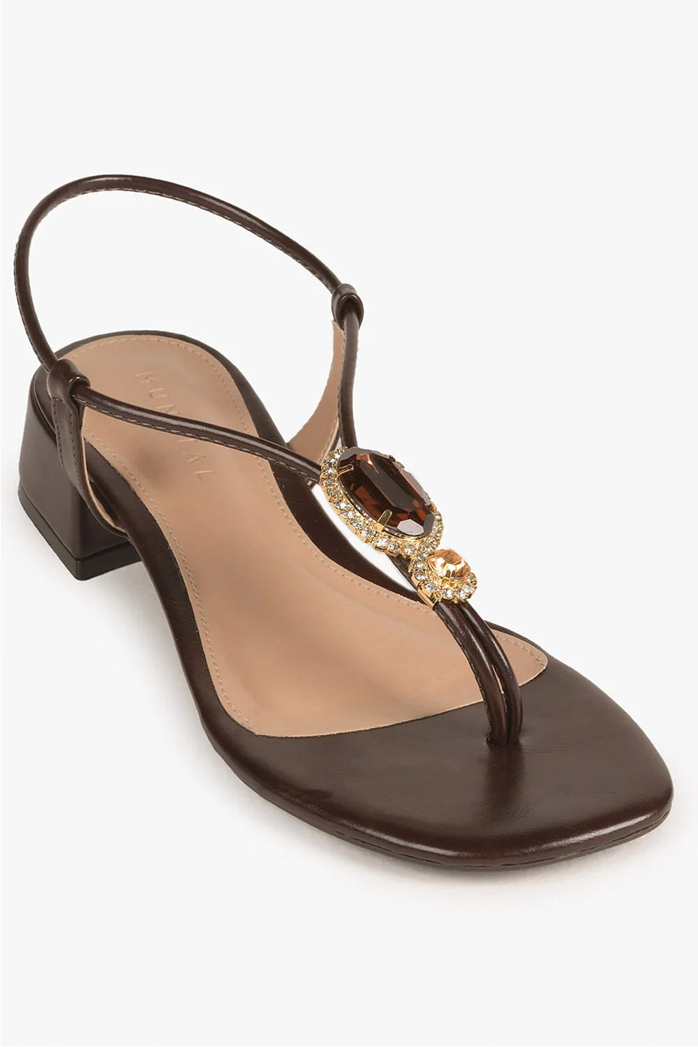 Sandália Feminina Salto Médio Mundial Farah Café 4