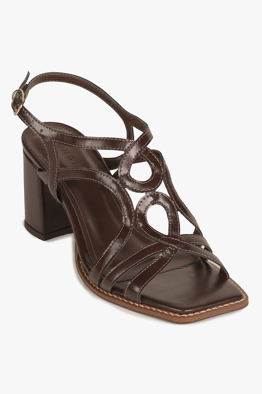 Sandália Feminina Salto Alto Mundial Elanor Café 8