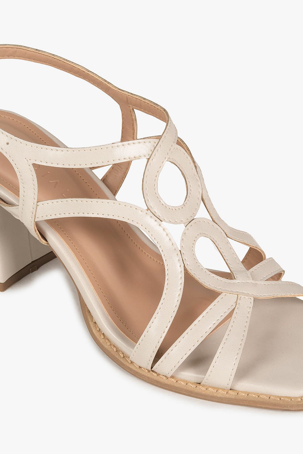 Sandália Feminina Salto Alto Mundial Elanor Off White 2