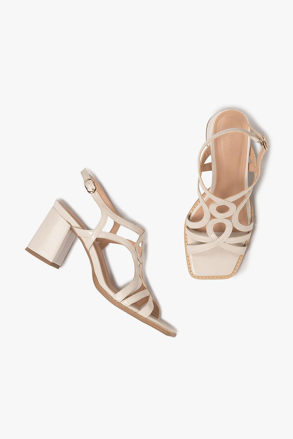 Sandália Feminina Salto Alto Mundial Elanor Off White 3