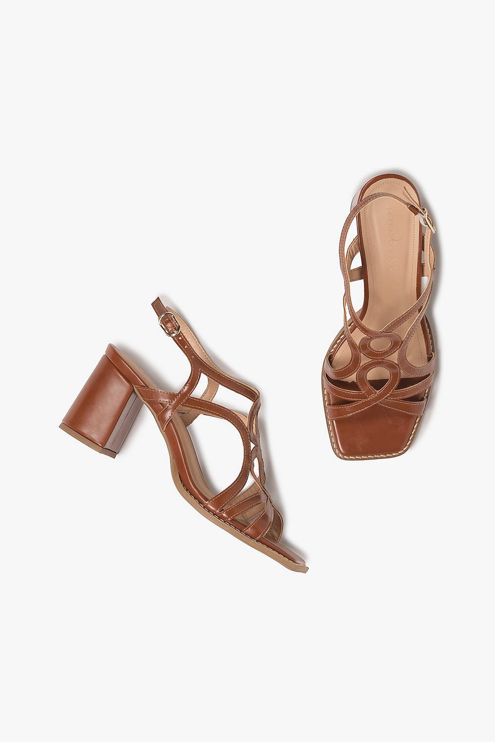 Sandália Feminina Salto Alto Mundial Elanor Marrom 3