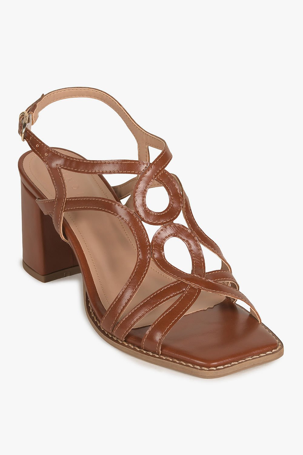 Sandália Feminina Salto Alto Mundial Elanor Marrom 4