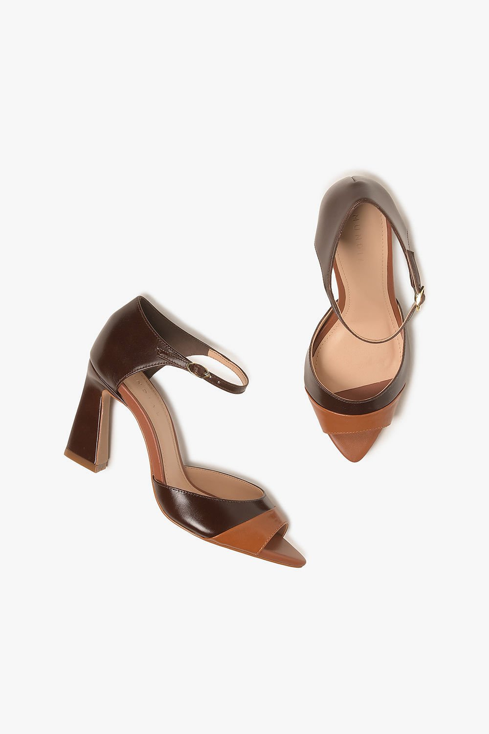 Sandália Feminina Salto Alto Mundial Brunna Marrom 3