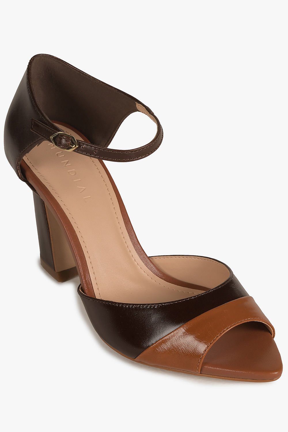 Sandália Feminina Salto Alto Mundial Brunna Marrom 4