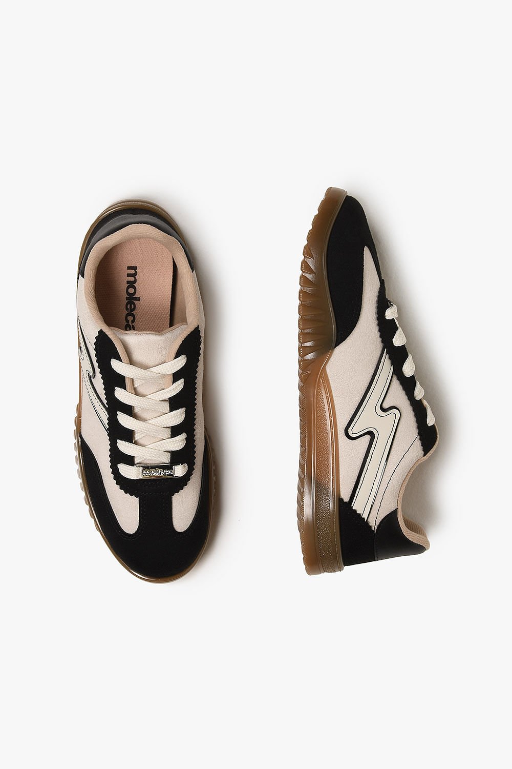 Tênis Feminino Moleca Elane Off White/Preto 3