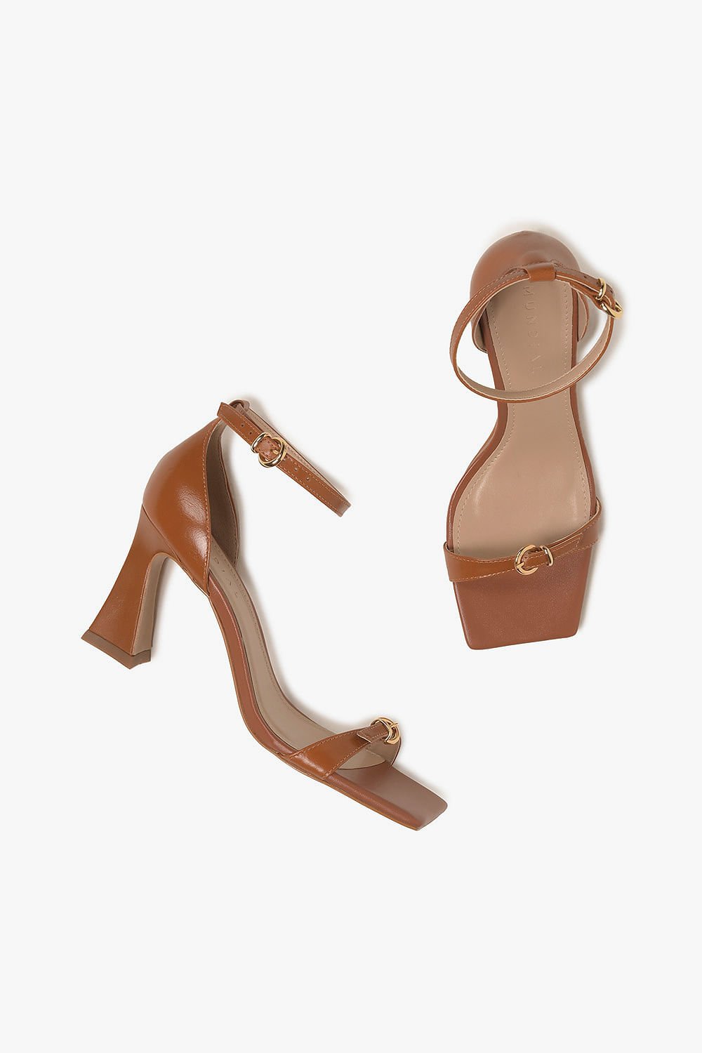 Sandália Feminina Salto Alto Mundial Apollonia Caramelo 3