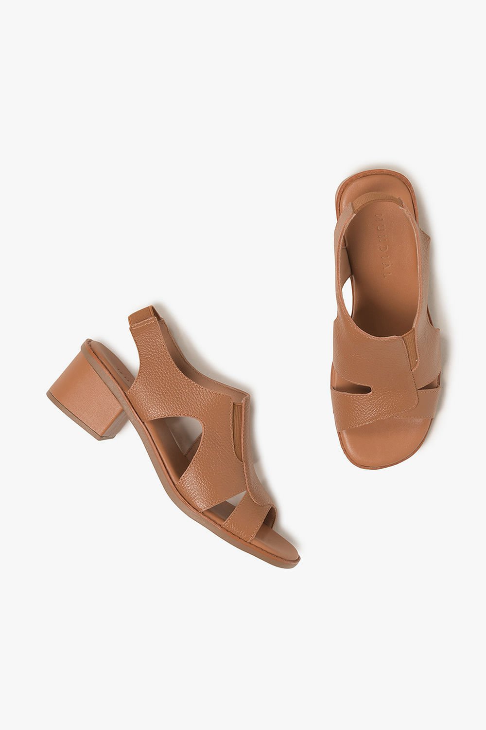 Sandália Feminina Salto Médio Mundial Celia Nude 3