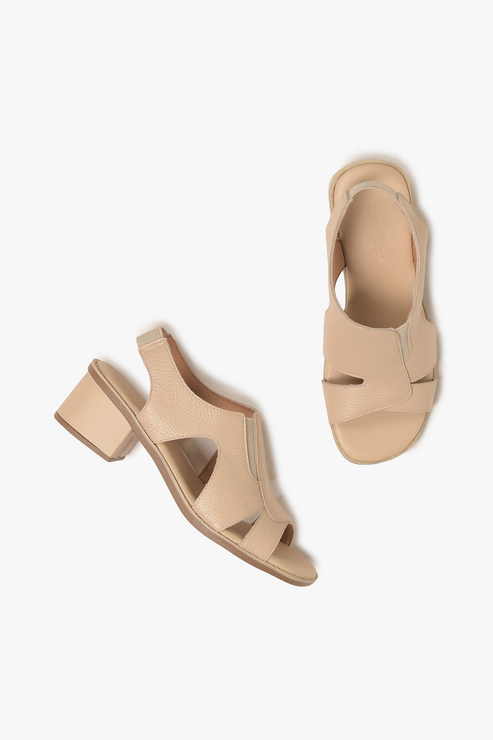 Sandália Feminina Salto Médio Mundial Celia Bege 3