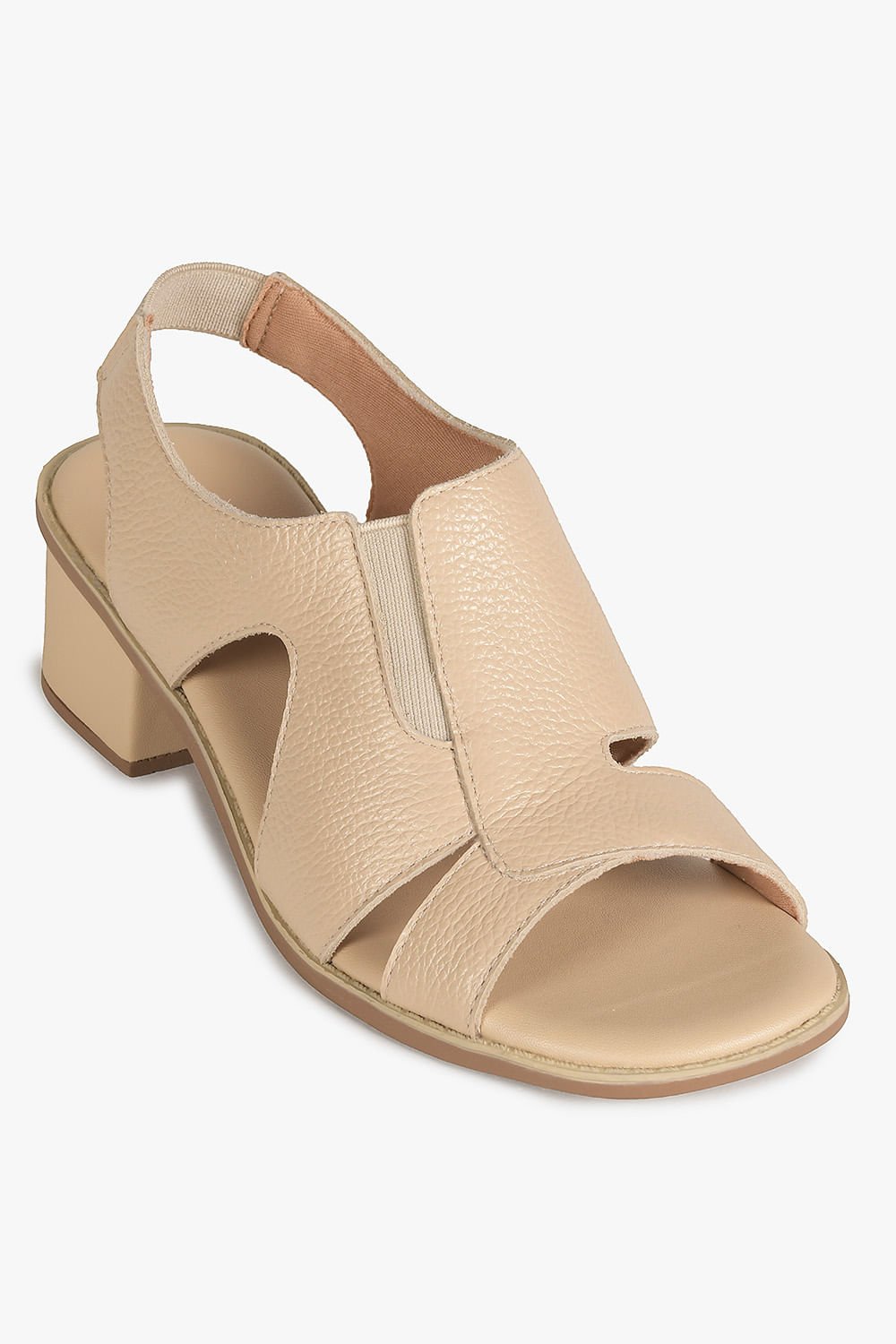 Sandália Feminina Salto Médio Mundial Celia Bege 4