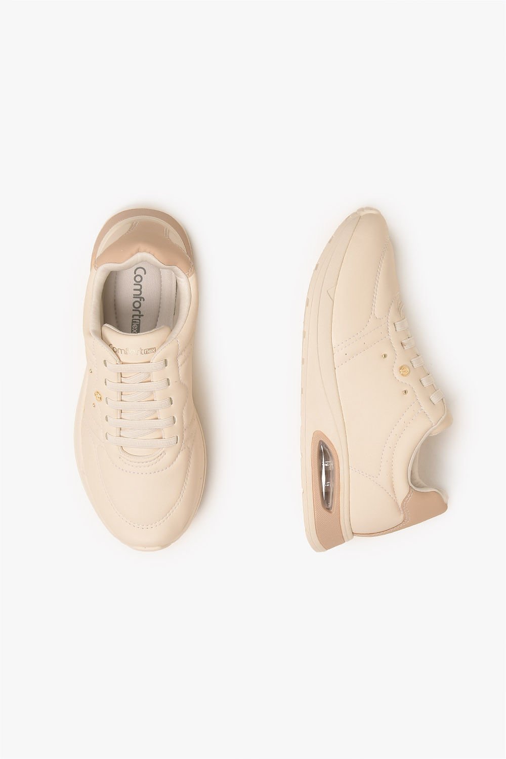 Tênis Feminino Plataforma Comfortflex Stryde Bege 3