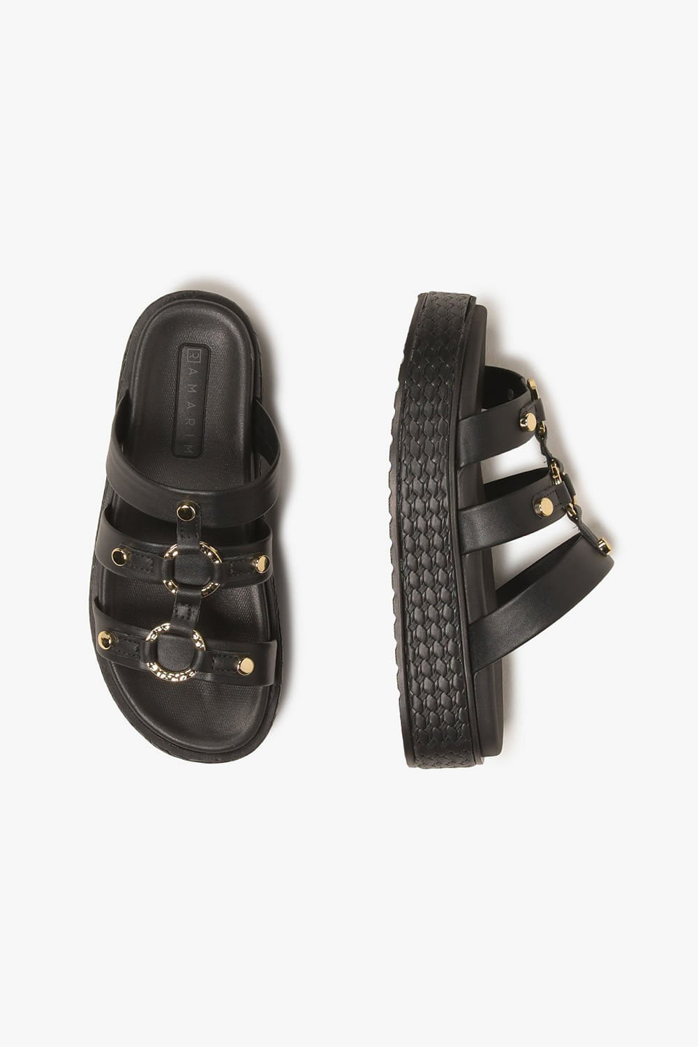 Papete Feminino Plataforma Ramarim Morgana Preto 3