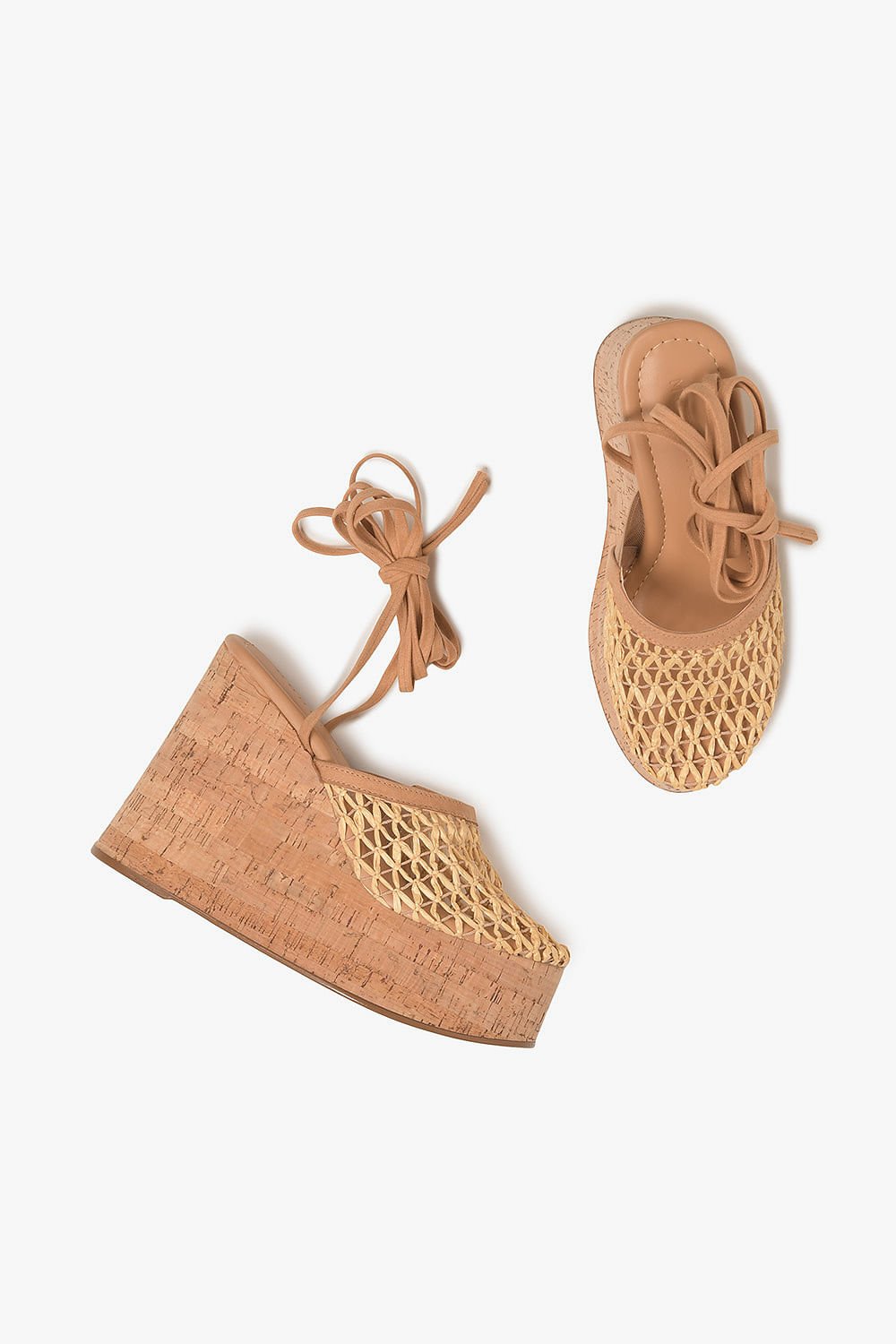 Sandalia Feminino Anabela Mundial Briene Bege 3