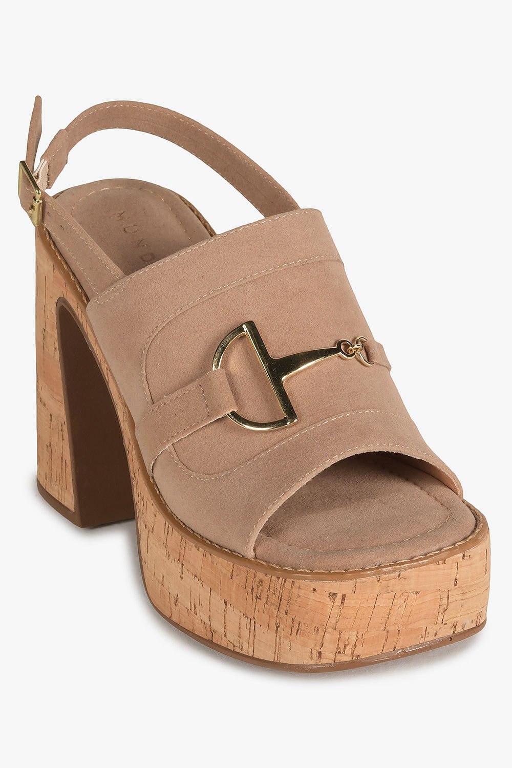 Sandália Feminina Meia-Pata Mundial Mayla Bege 4