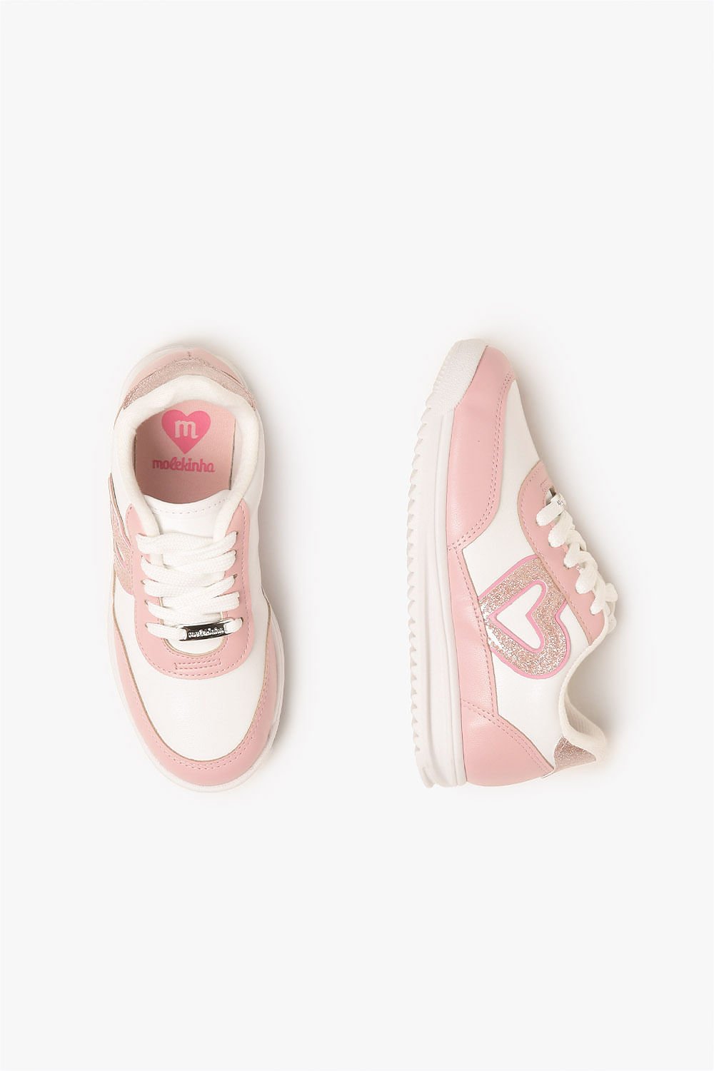 Tênis Casual Infantil Molekinha Ariane Branco/Rosa 3
