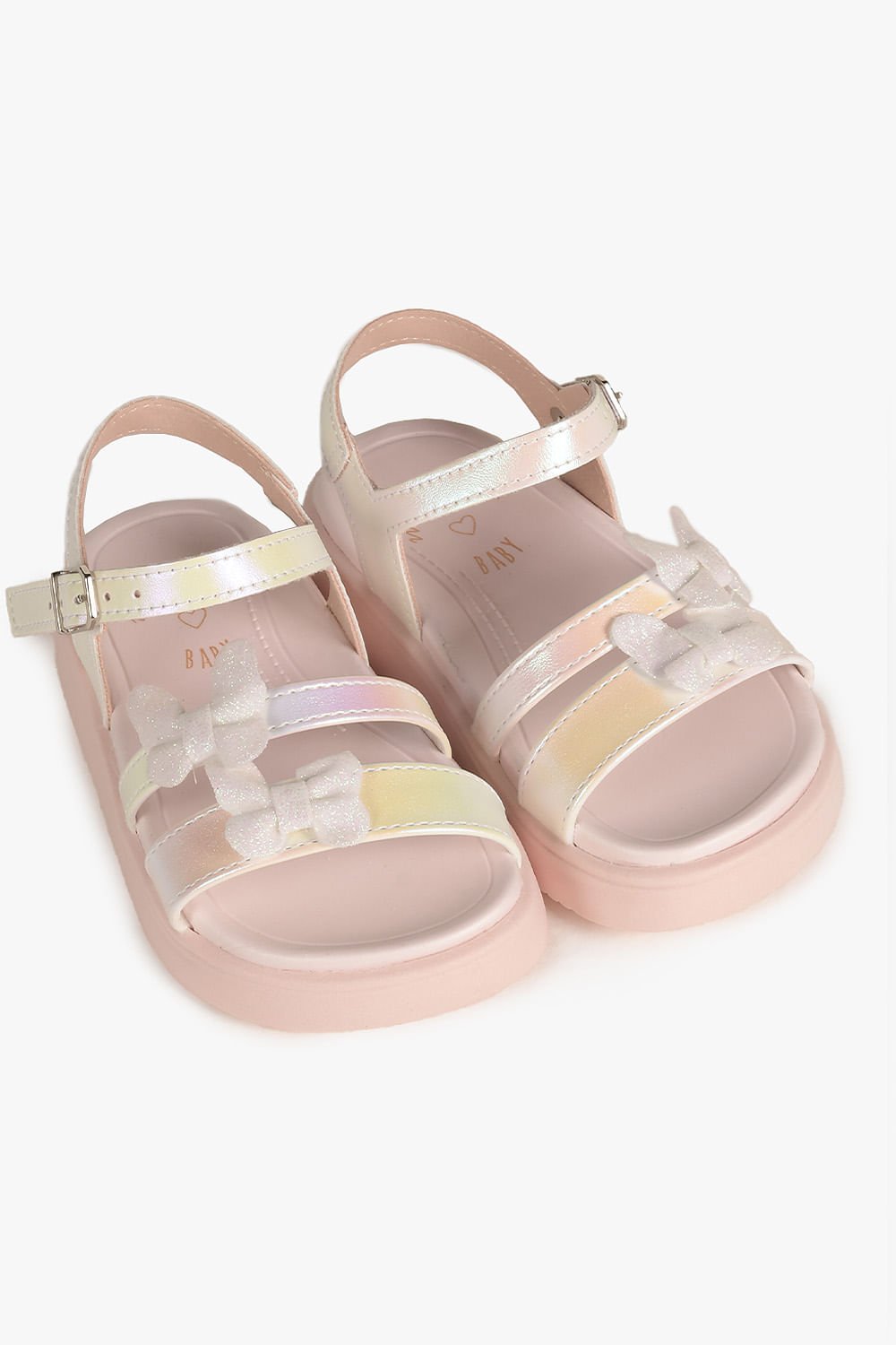 Sandália Infantil Mundial Price Branco/Rosa 4