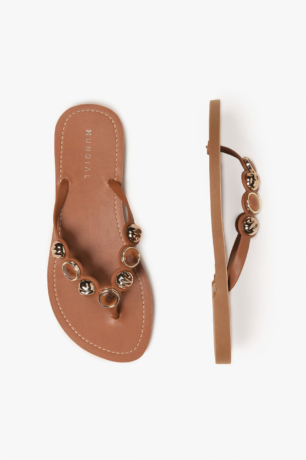 Chinelo Feminino Mundial Rafaelly Caramelo 3