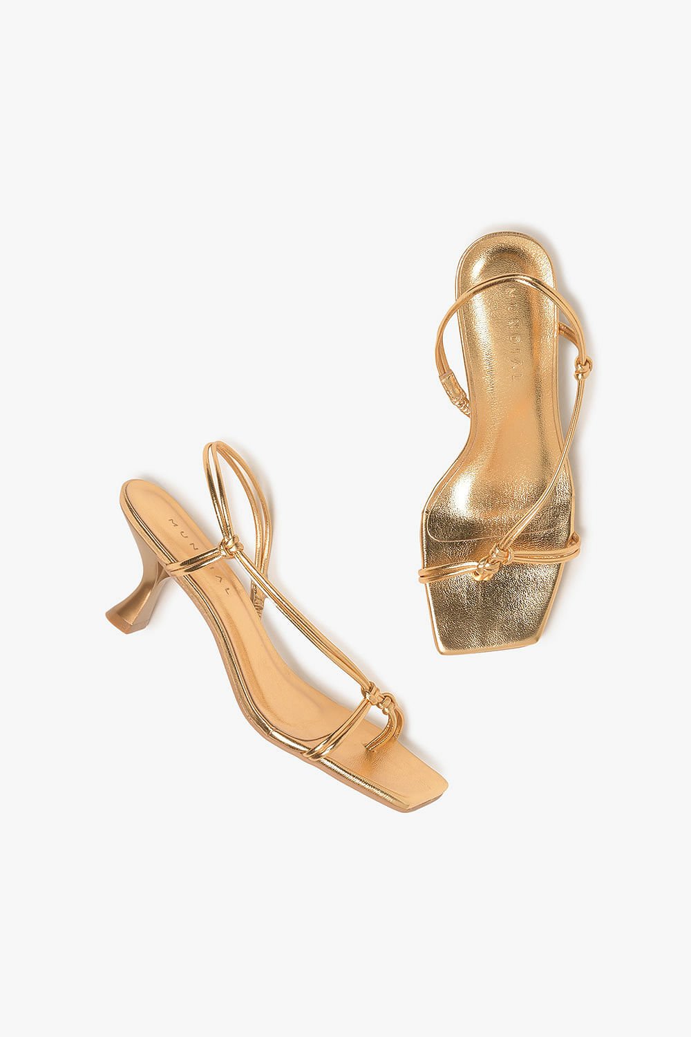 Sandália Feminina Salto Medio Mundial Havena Dourado 3