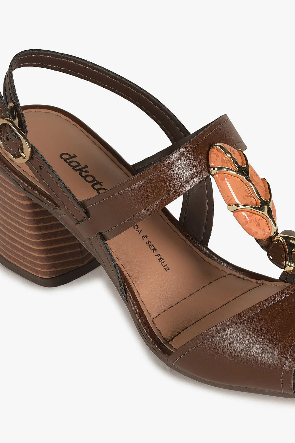 Sandália Feminina Salto Medio Dakota Pauline Café 2