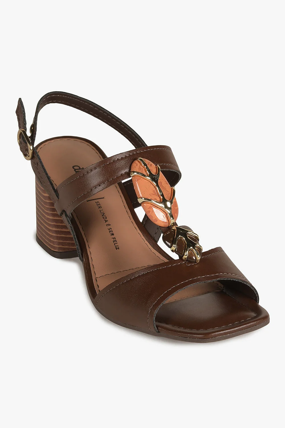 Sandália Feminina Salto Medio Dakota Pauline Café 4