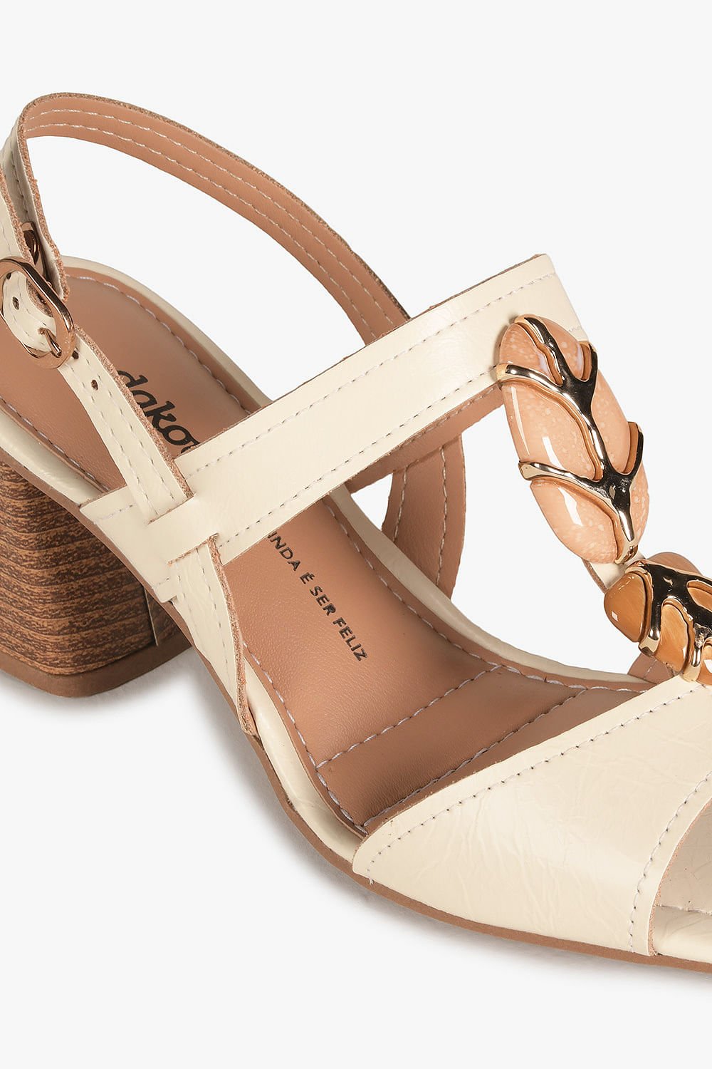 Sandália Feminina Salto Medio Dakota Pauline Off White 2