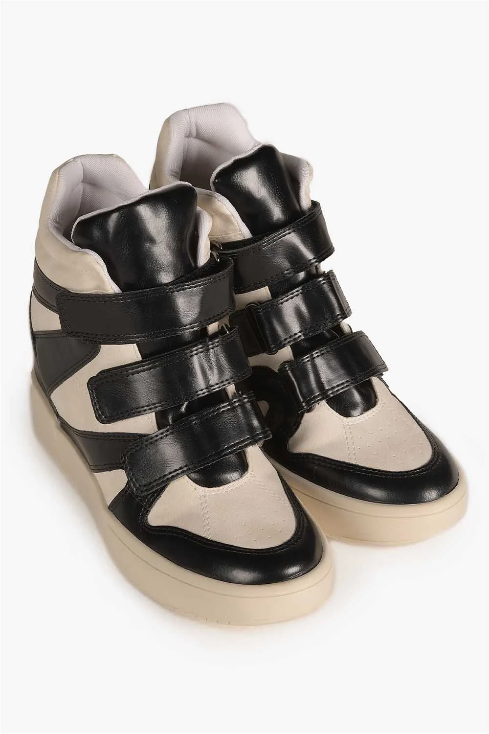 Tênis Feminino Cano Alto Mundial Anahi Bege/Preto 4