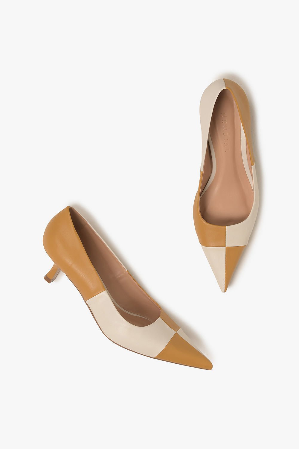 Sapato Feminino Salto Médio Mundial Monaco Amarelo/Bege 3