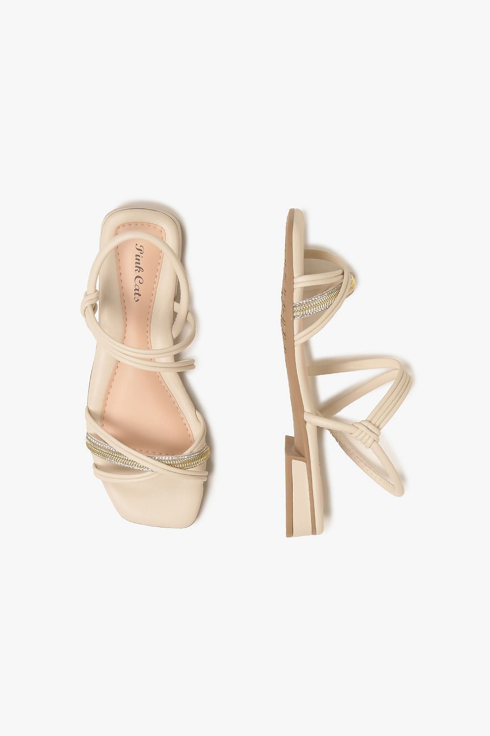 Sandália Infantil Salto Baixo Pink Cats Nica Off White 3