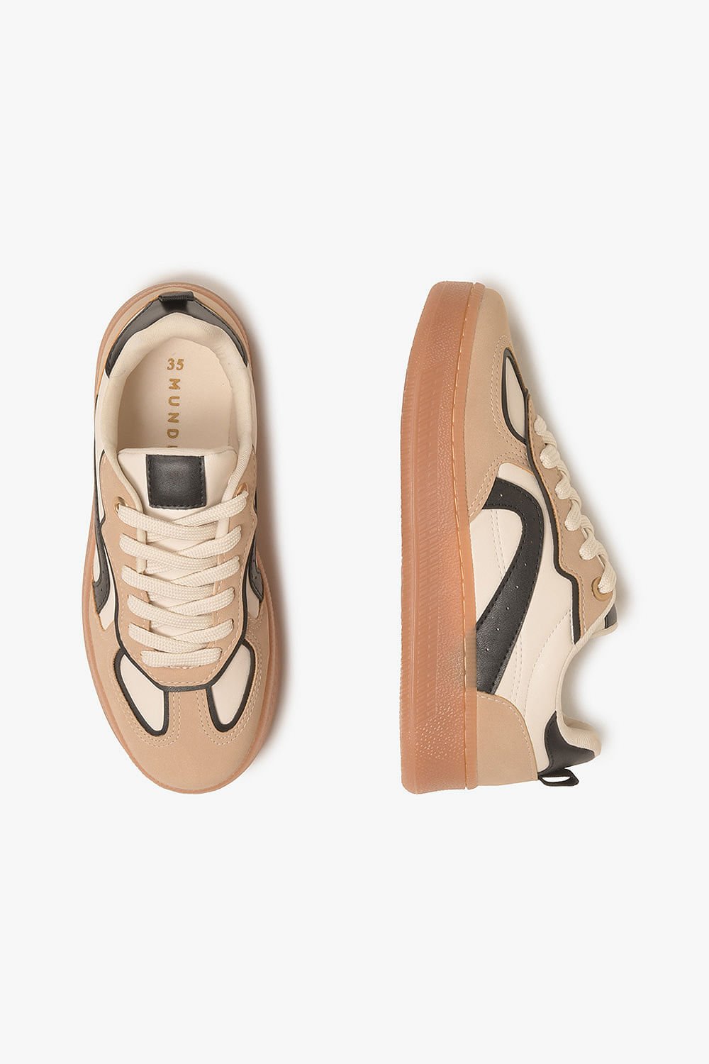 Tênis Feminino Plataforma Mundial Yulia Bege/Preto 3