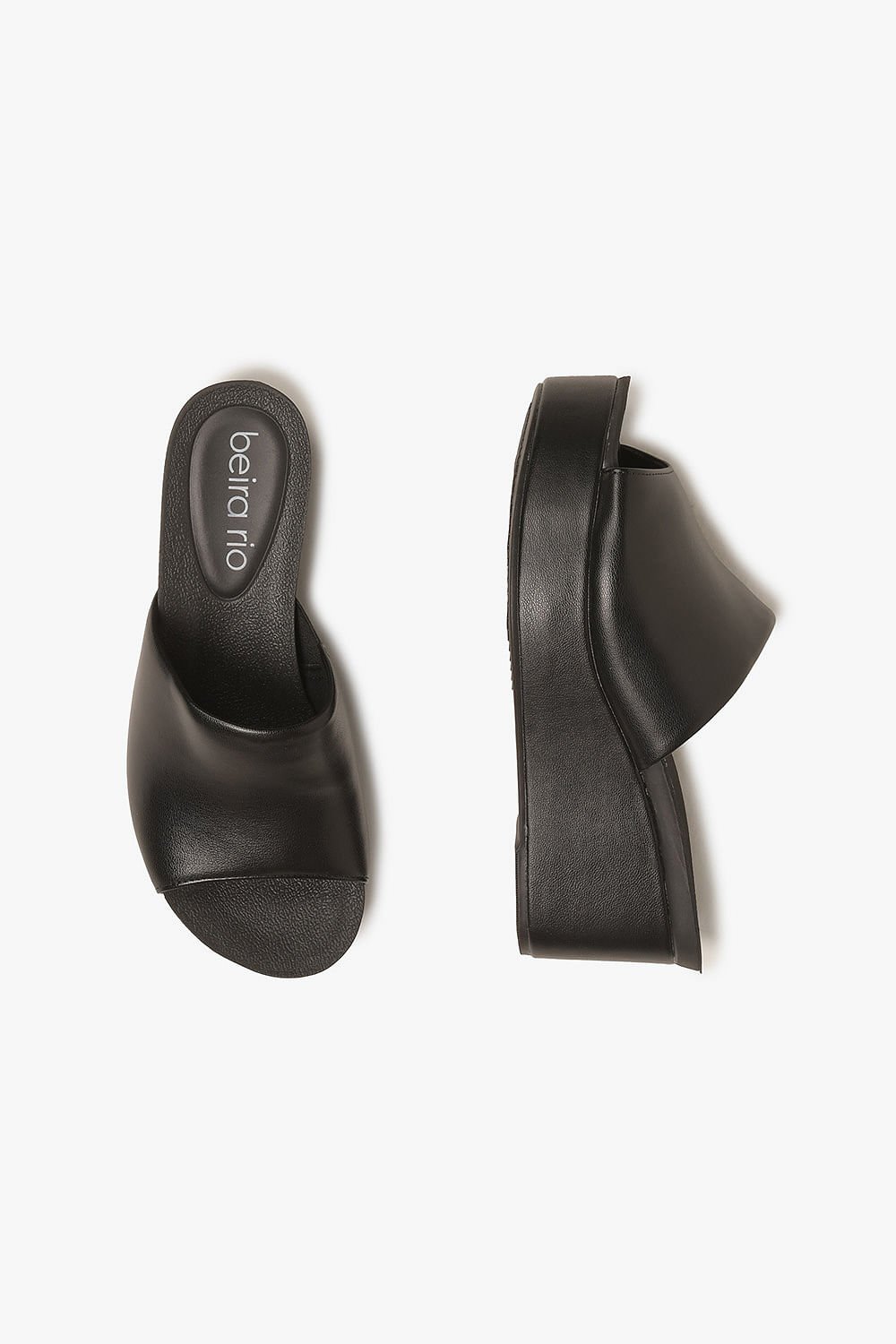 Tamanco Feminino Anabela Beira Rio Amora Preto 3