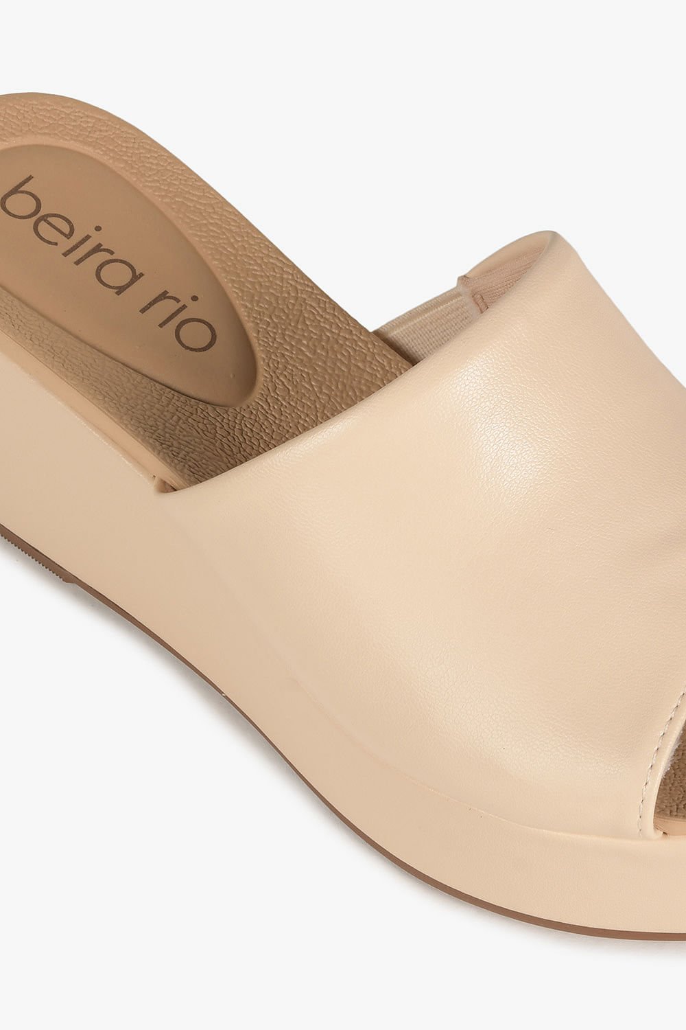 Tamanco Feminino Anabela Beira Rio Amora Bege 2