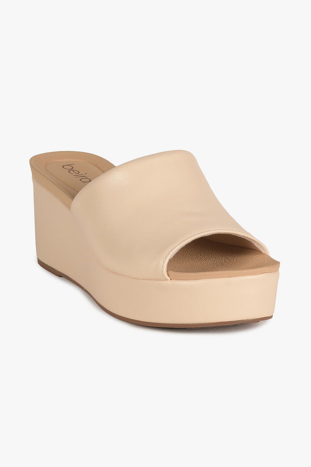 Tamanco Feminino Anabela Beira Rio Amora Bege 4