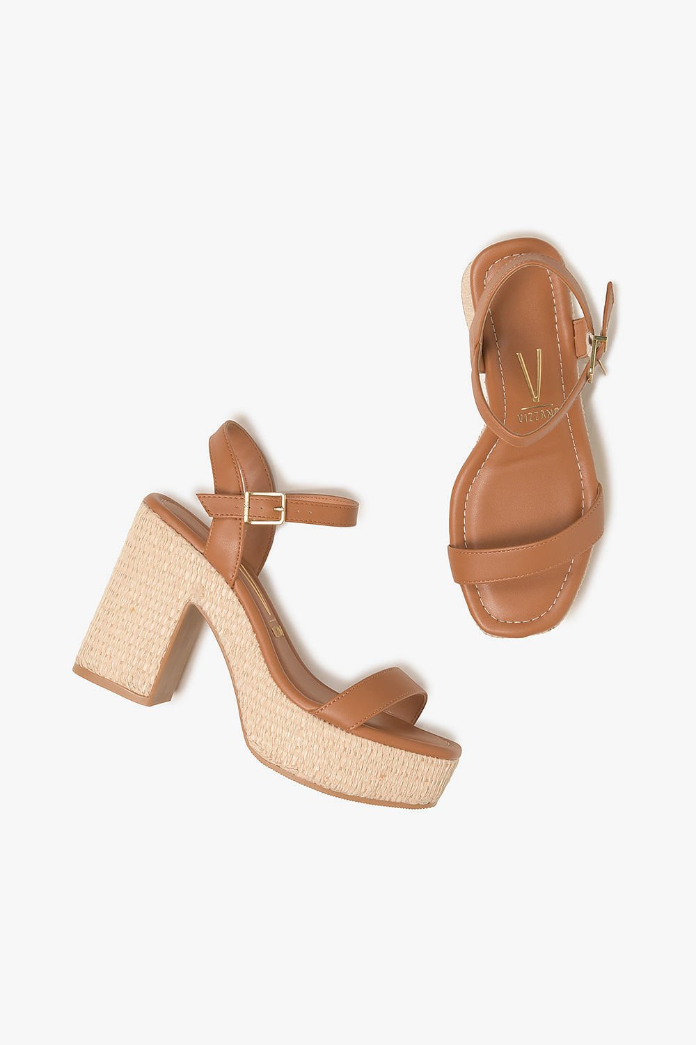 Sandália Feminina Salto Alto Vizzano Samantha Caramelo 3