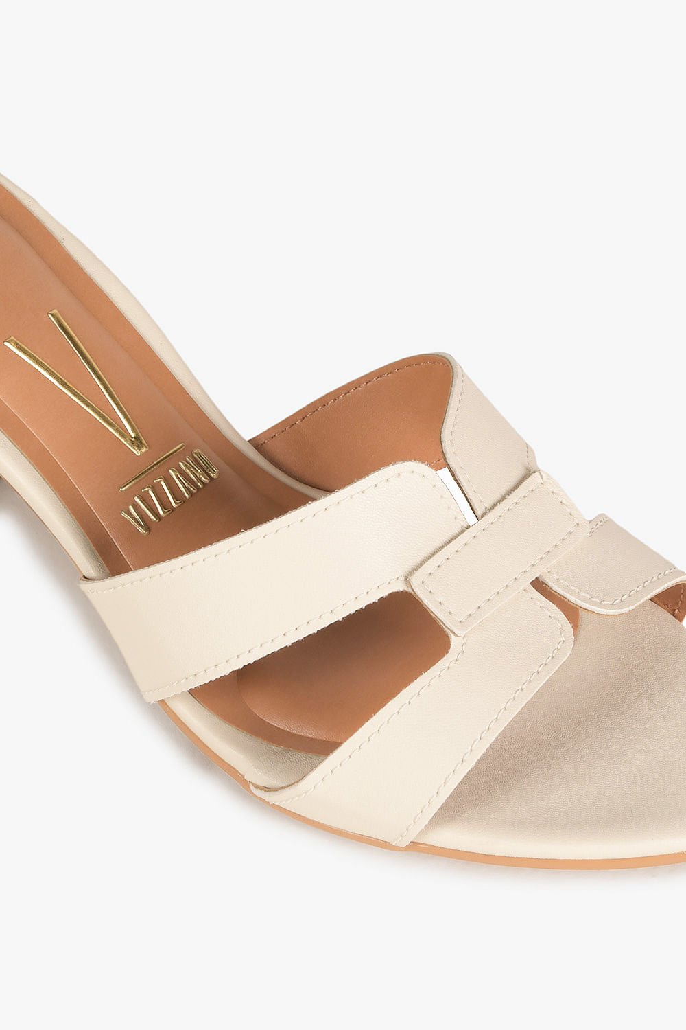 Sandália Feminina Salto Médio Vizzano Camille Off White 2