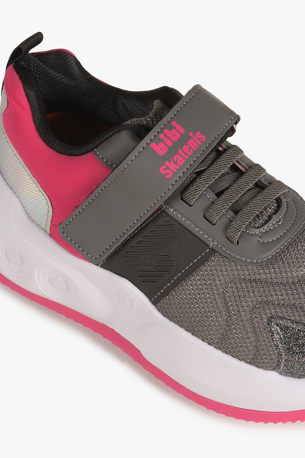 Tênis Infantil De Rodinha Bibi Skatenis Cinza/Rosa 2