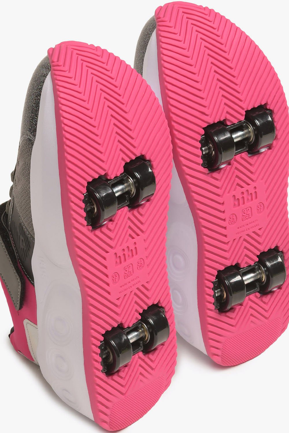 Tênis Infantil De Rodinha Bibi Skatenis Cinza/Rosa 5