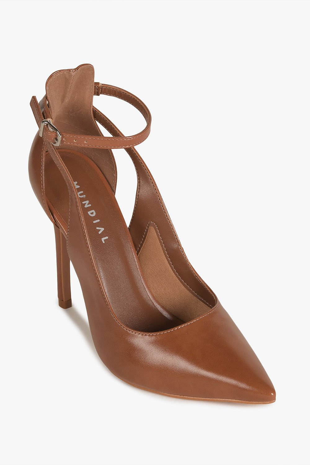 Scarpin Feminino Recorte Salto Alto Mundial Roxanne Caramelo 4