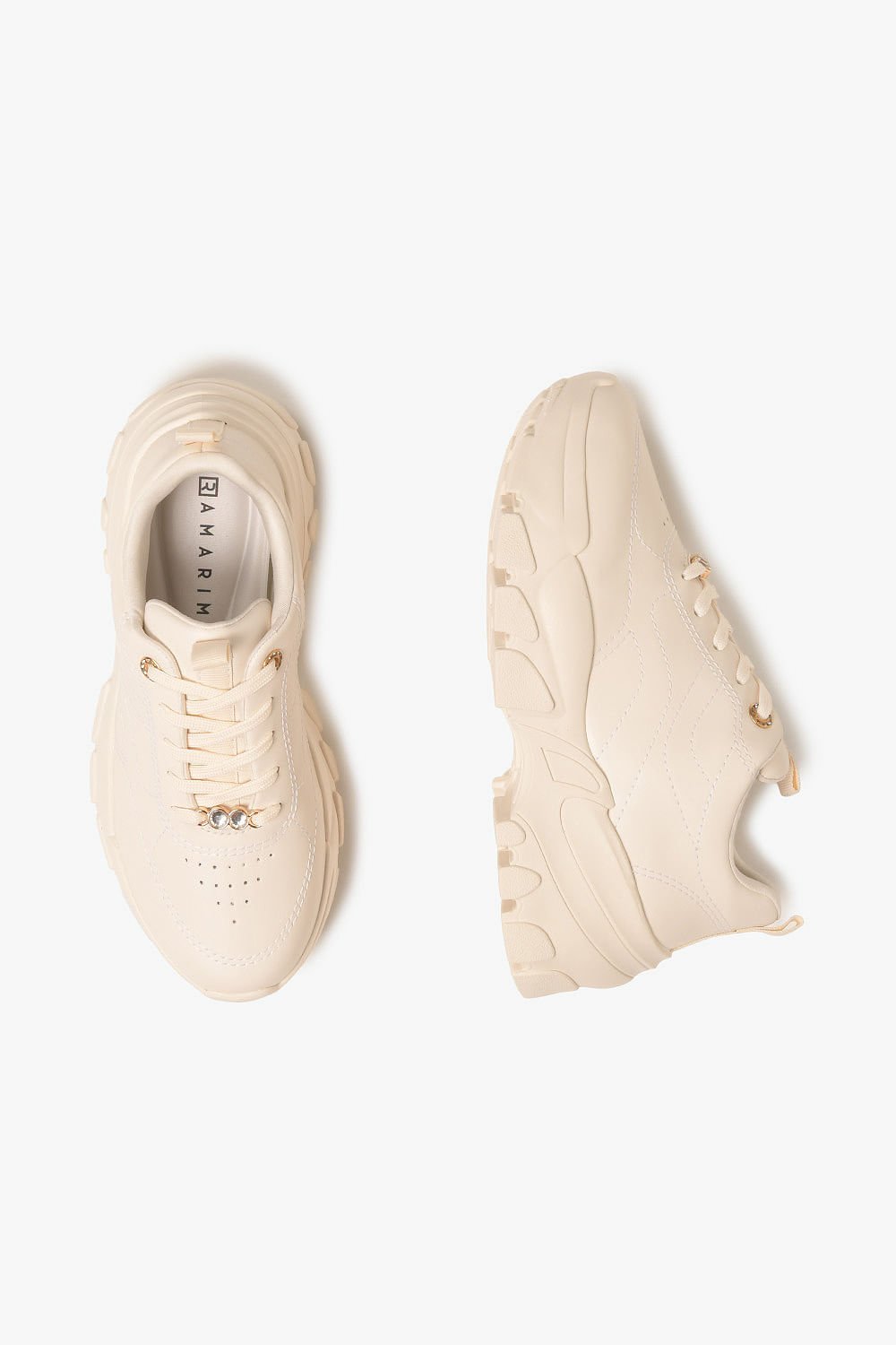 Tênis Feminino Plataforma Ramarim Mirele Bege 3