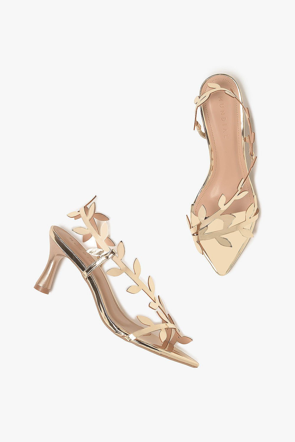 Sandália Feminina Salto Alto Mundial Elenya Dourado 3