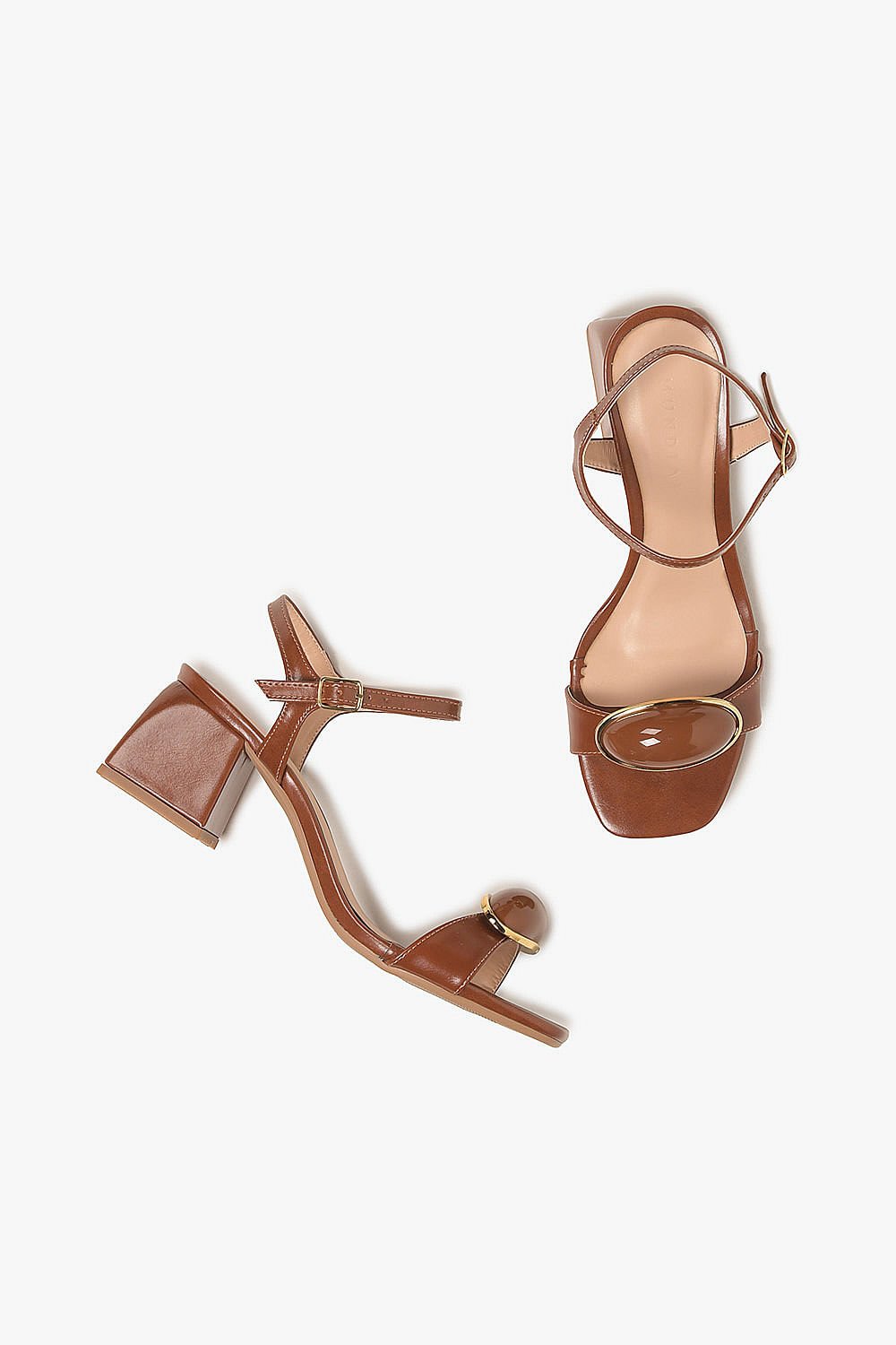 Sandália Feminina Salto Médio Mundial Caliope Caramelo 3