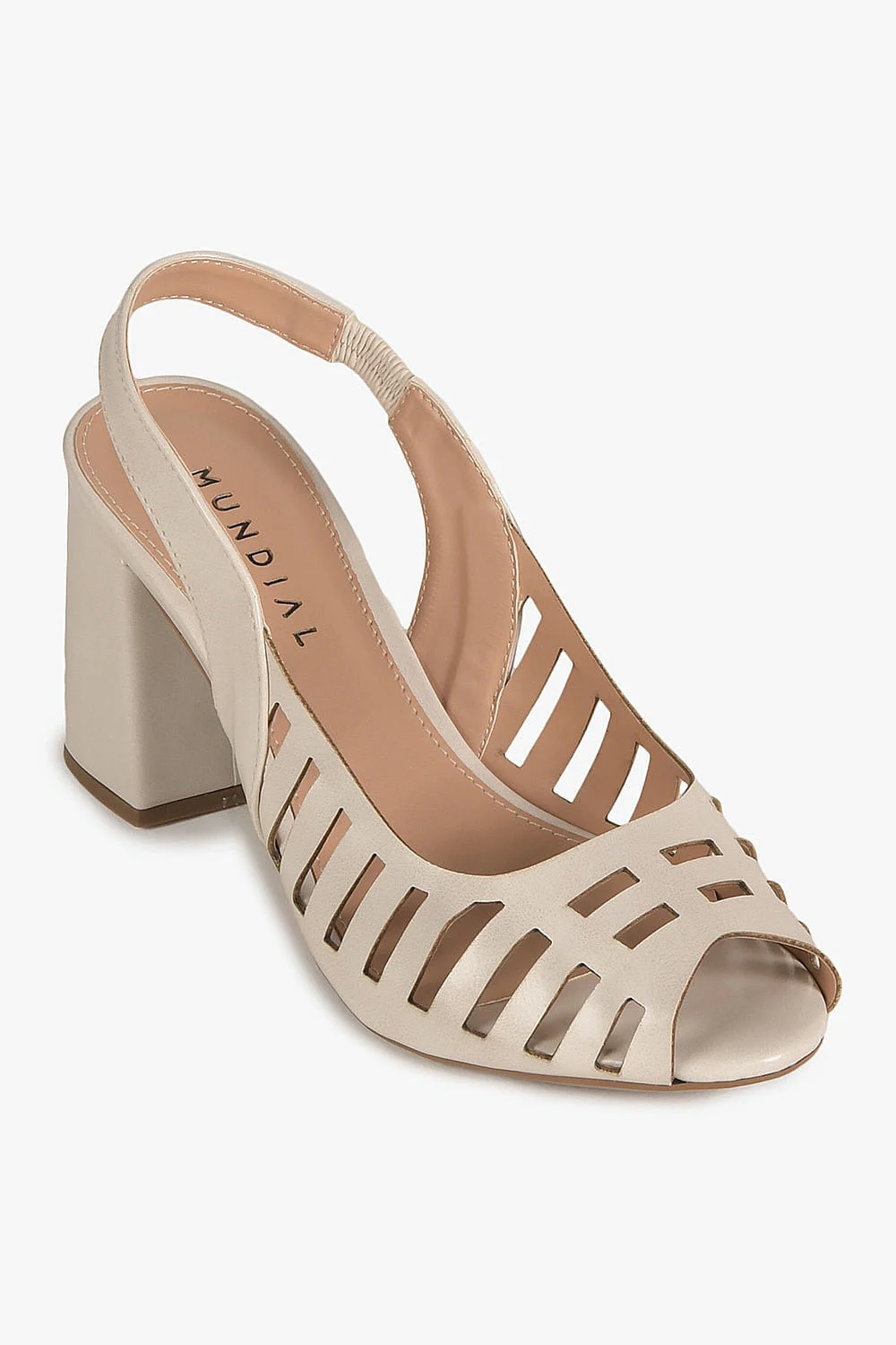 Sandália Feminina Peep Toe Mundial Angella Off White 4