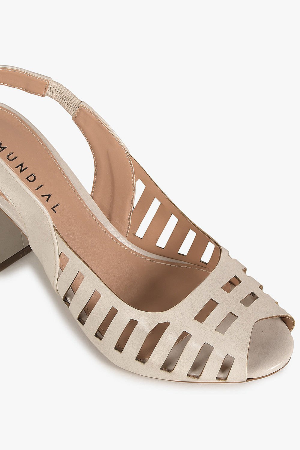 Sandália Feminina Peep Toe Mundial Angella Off White 2