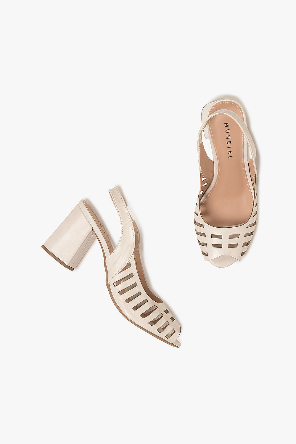 Sandália Feminina Peep Toe Mundial Angella Off White 3
