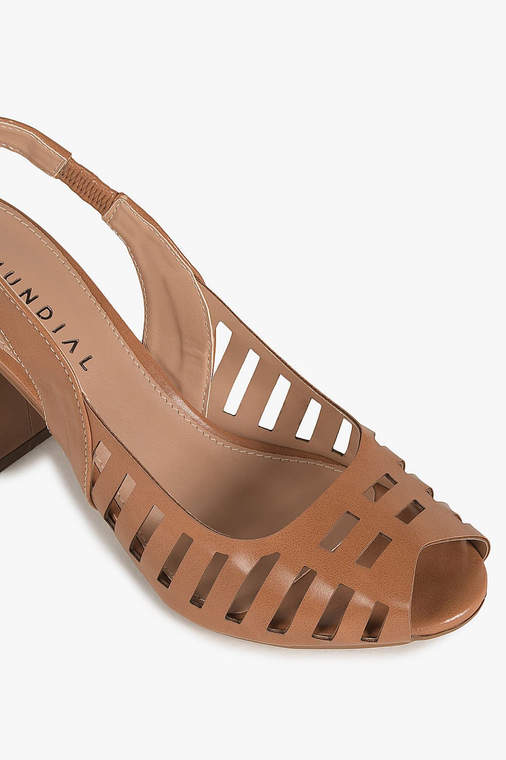 Sandália Feminina Peep Toe Mundial Angella Caramelo 3