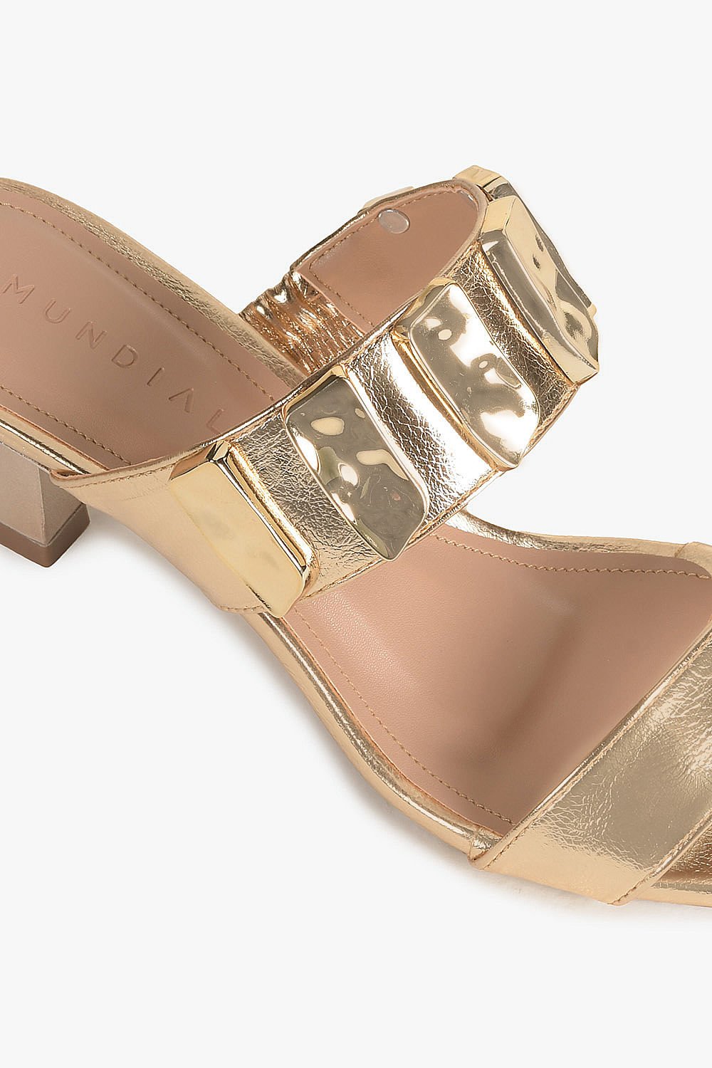 Tamanco Feminino Salto Médio Mundial Liriel Dourado 2