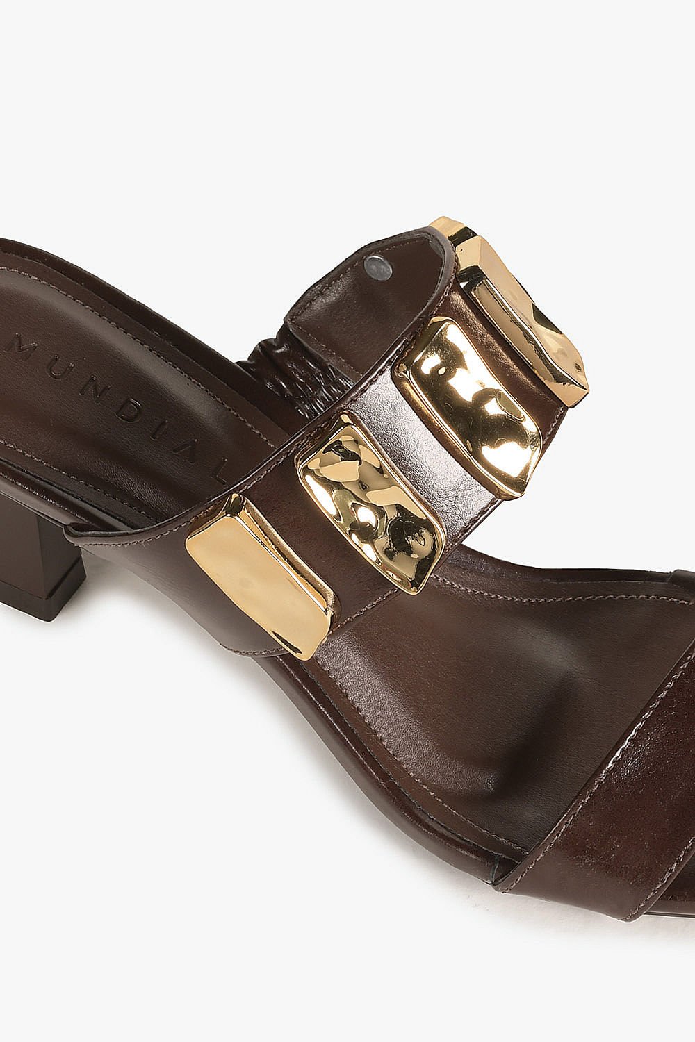 Tamanco Feminino Salto Médio Mundial Liriel Café 3