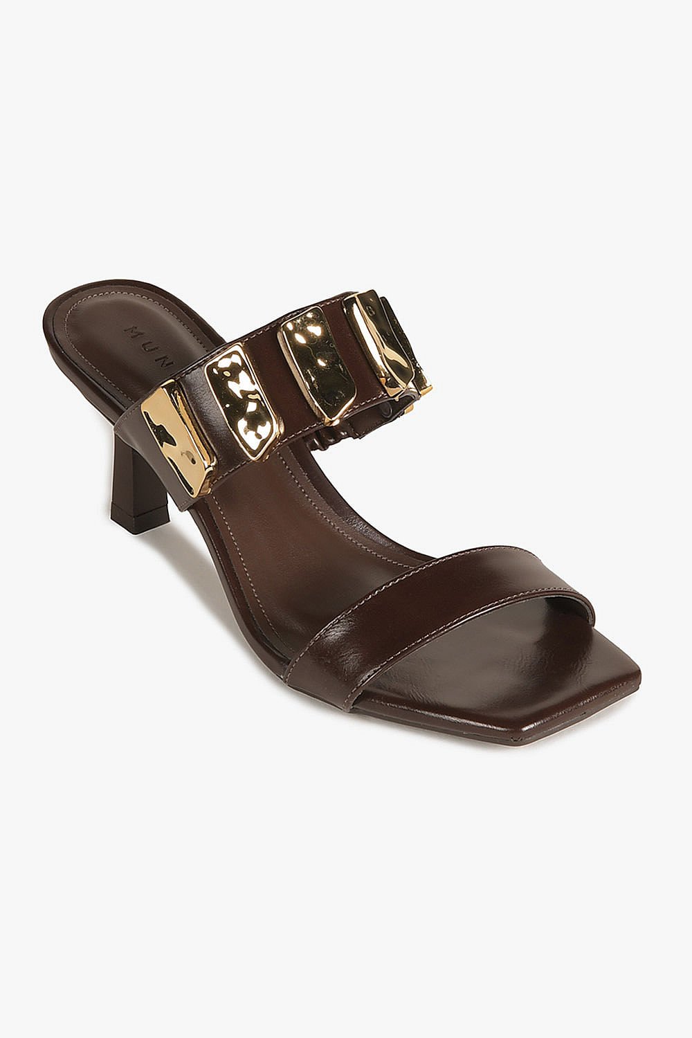 Tamanco Feminino Salto Médio Mundial Liriel Café 5