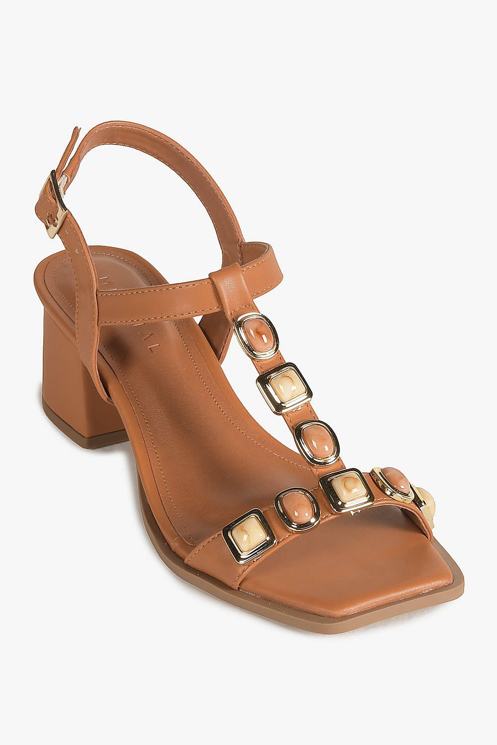 Sandália Feminina Salto Médio Mundial Oriane Caramelo 4