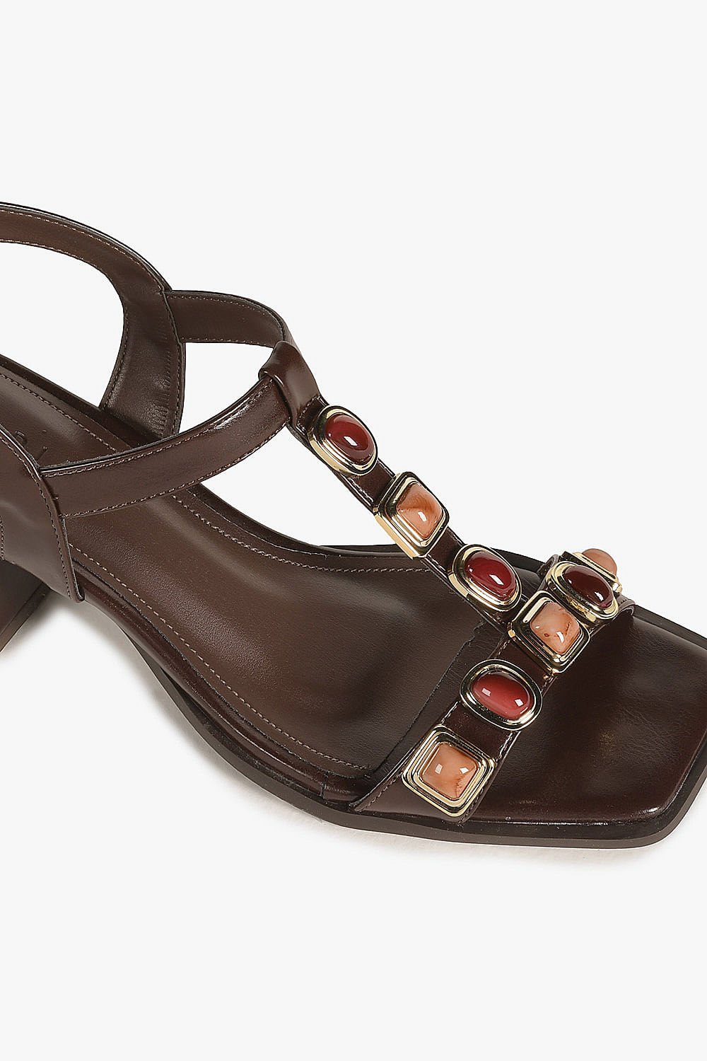 Sandália Feminina Salto Médio Mundial Oriane Café 3